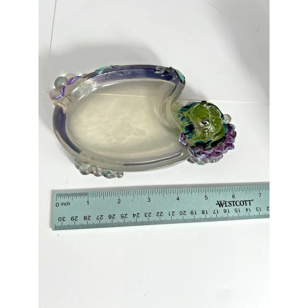 Vintage Lucite 60s 70s Purple Green‎ Frog Decor Bathroom Vanity Set 3 pc RARE